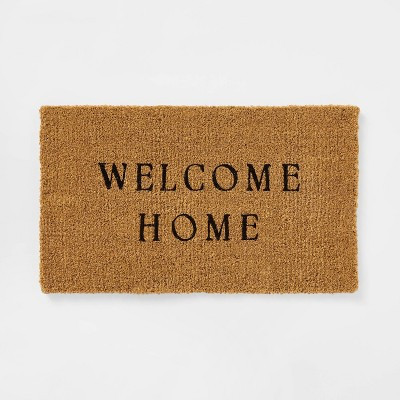 1'6"x2'6" 'Welcome Home' Outdoor Coir Doormat Black - Threshold™ designed with Studio McGee | Target