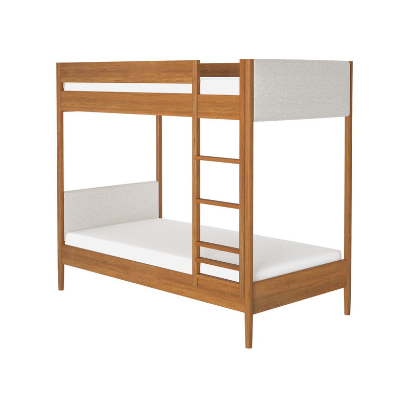 Hudson Upholstered Twin Over Twin Bunk Bed | max & lily