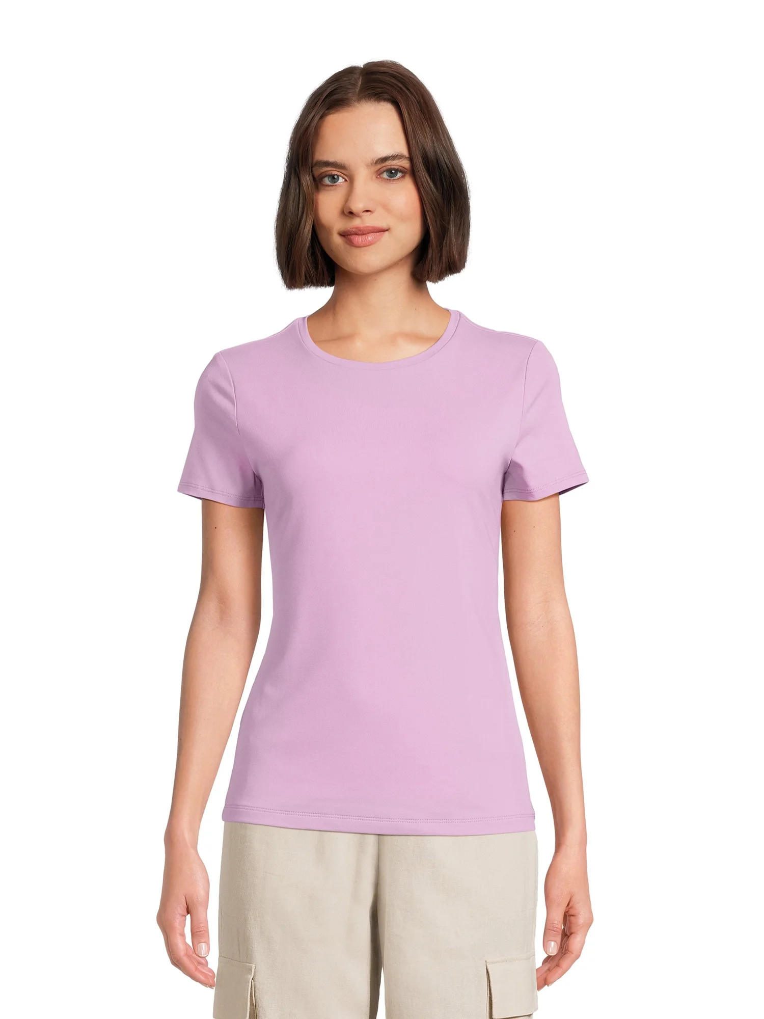 Time and Tru Women's Short Sleeve Smoothing T-Shirt, Sizes XS-XXXL | Walmart (US)