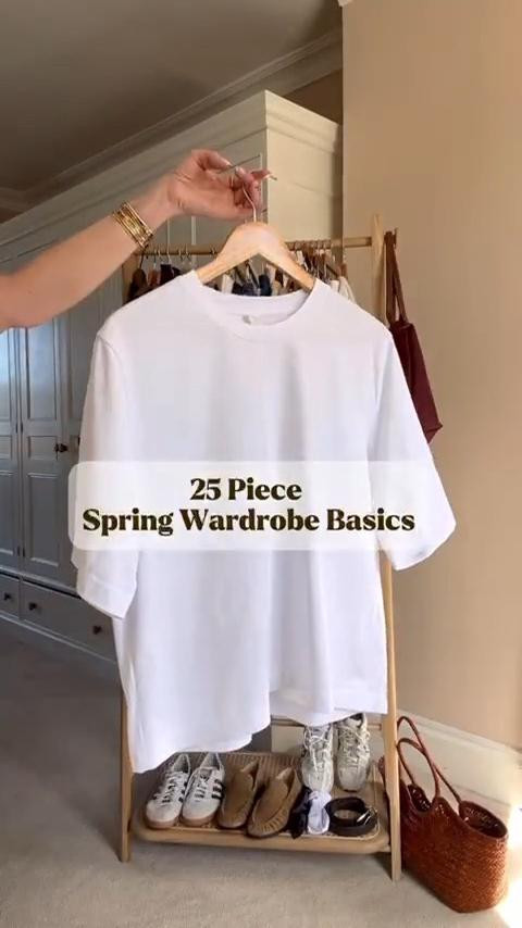 25 piece spring wardrobe basics! 
Tee shirt  
White Shirt
Denim Shirt
Knitted Vest Top
V-Neck Jumper
Cardigan 
Knitted Jacket
White Cotton Skirt
Casual Trousers
Tailored Trousers
Linen Trousers
Cotton Barrel Trousers 
Light Wash Jeans 
Off White Jeans 
Co Ord
Utility Jacket 
Cropped Trench
Suede Jacket
Trench Coat
Leather Jacket 
Mary Jane shoes
Suede Loafers
Neutral Trainers
Suede Belt 
Sunglasses
Woven Basket 









Capsule wardrobe, transitional wardrobe, winter to spring, spring layering, casual style, knitwear, basics, easy outfit ideas, outfit formula

 

#LTKstyletip #LTKspring #LTKuk