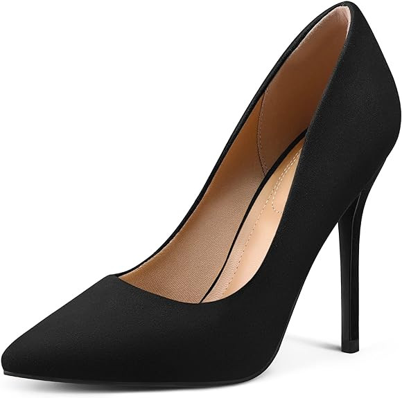 mysoft Women's High Heels Pumps Closed Pointed Toe Stiletto 4IN Heels Dress Wedding Shoes | Amazon (US)