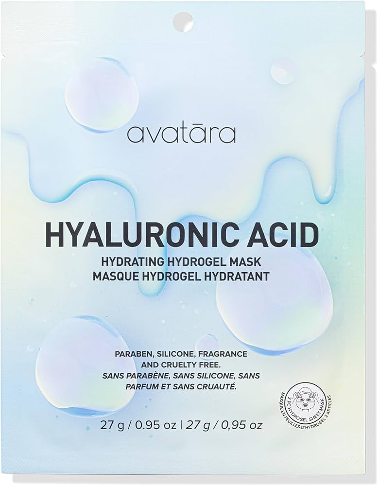 Avatara Hyaluronic Acid Hydrogel Mask, 2-Piece Cooling Facial Mask with Multi-Hyaluronic Combo, A... | Amazon (US)