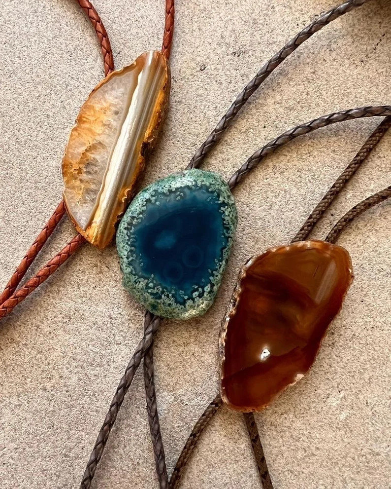 Sliced Agate Modern Bolo Tie | Etsy (Global)