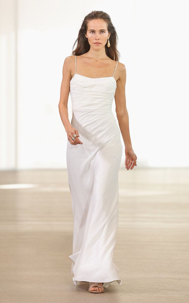 Aje - Women's Clarice Draped Linen-Blend Maxi Dress - Off-White - AU 8 - Only At Moda Operandi | Moda Operandi (Global)