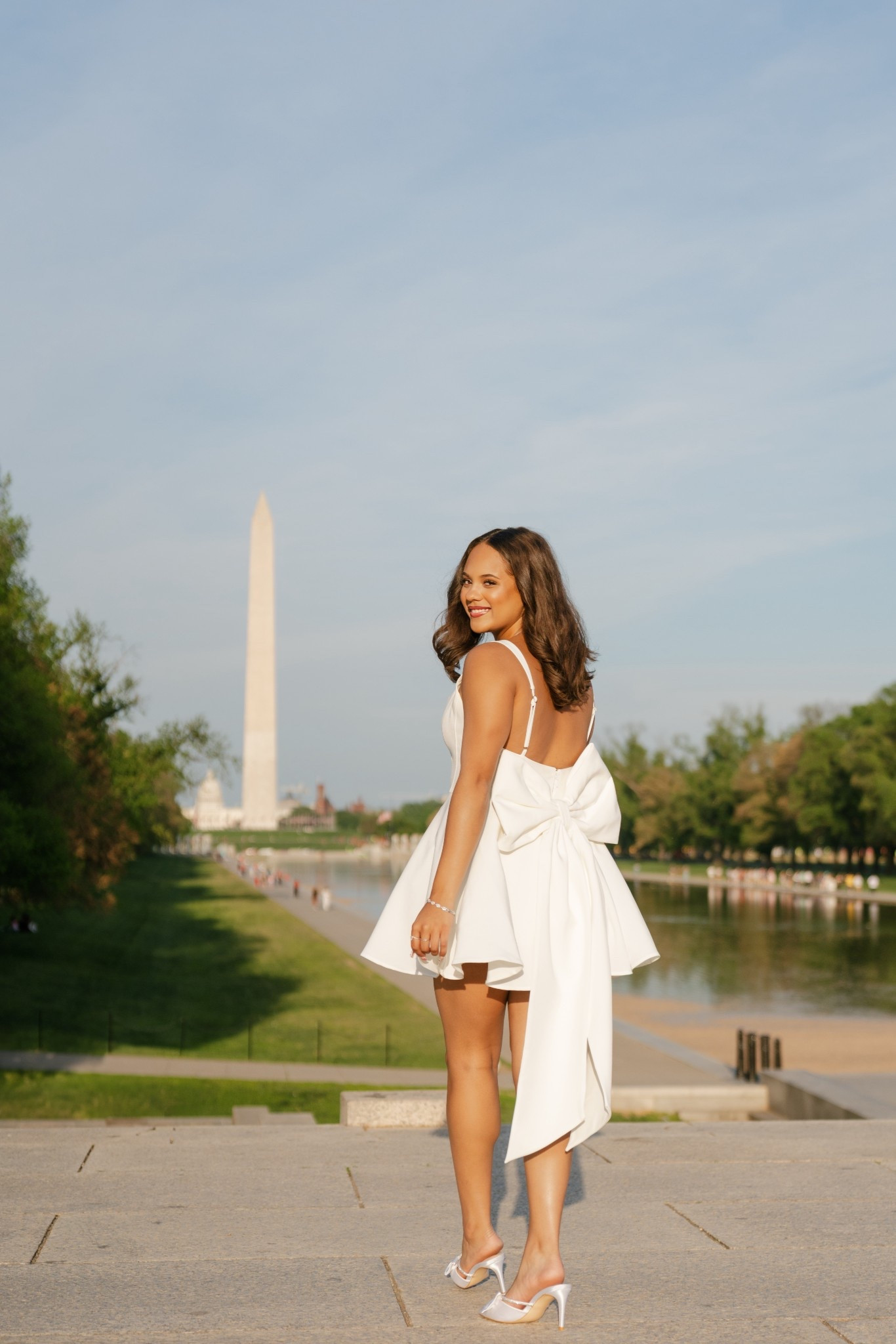 Perfect white dress for graduation photos or bridal events with a removable bow on the back 🎀



#LTKWedding