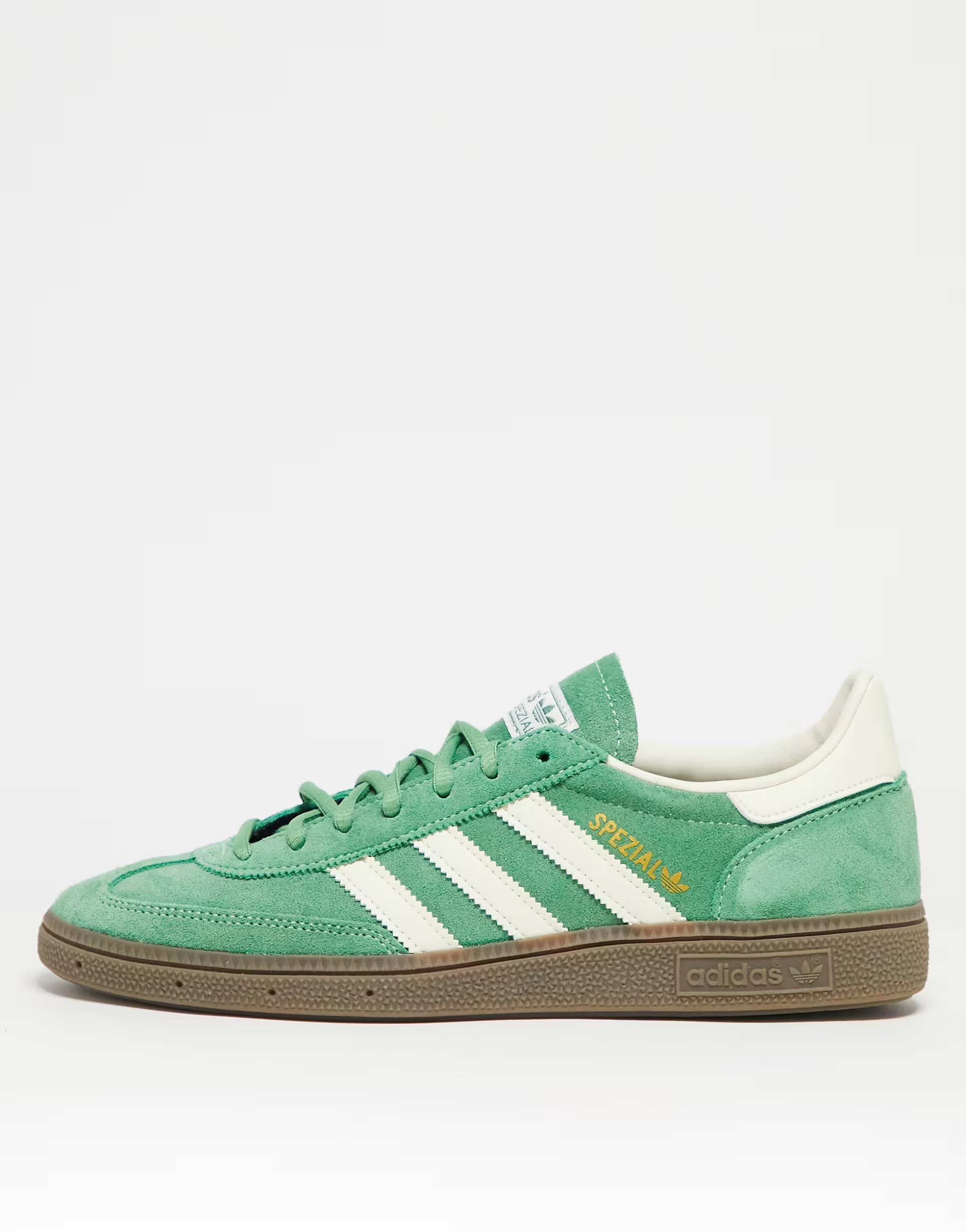 adidas Originals Handball Spezial gum sole trainers in green and white | ASOS (Global)