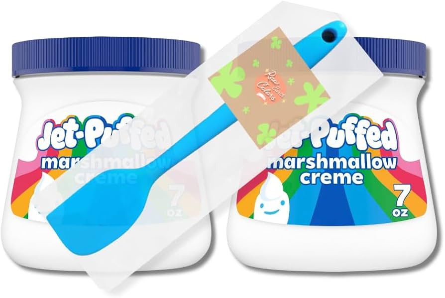 Marshmallow Cream Fluff Spread - Pack of Two 7 oz Jet Puffed Creme Sauce Bundle with Raw Earth Co... | Amazon (US)