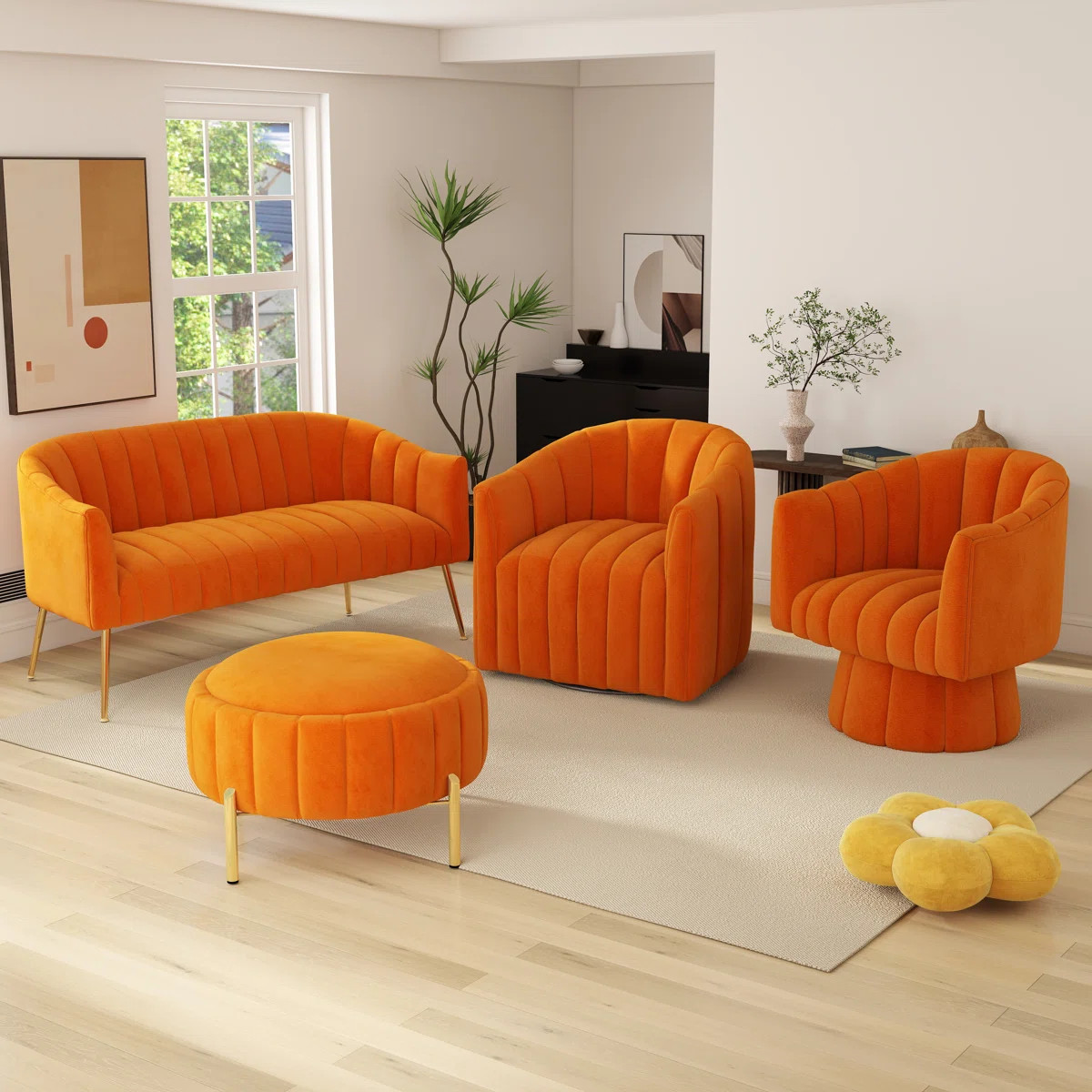Ingimoth 4 - Piece Velvet Living Room Set | Wayfair North America