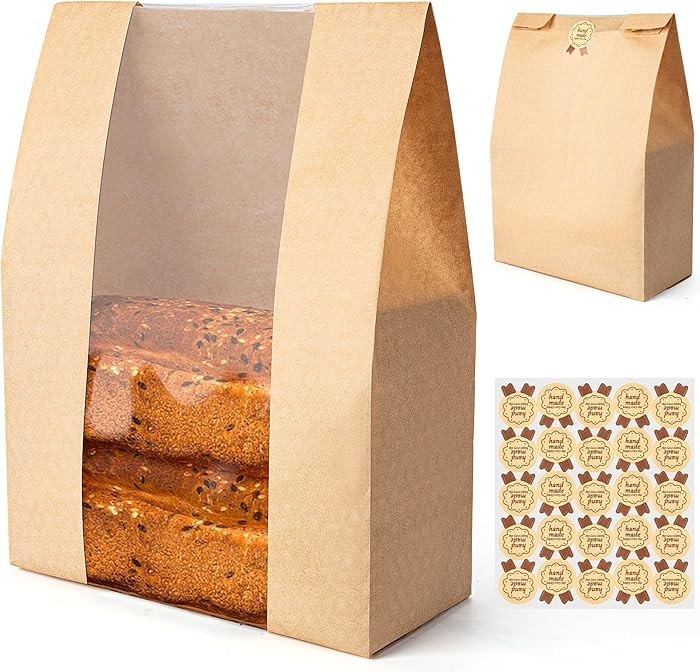 Bread Bags for Homemade Bread Sourdough 25Pcs - Kraft Paper Bakery Bags for Food Packing Storage ... | Amazon (US)