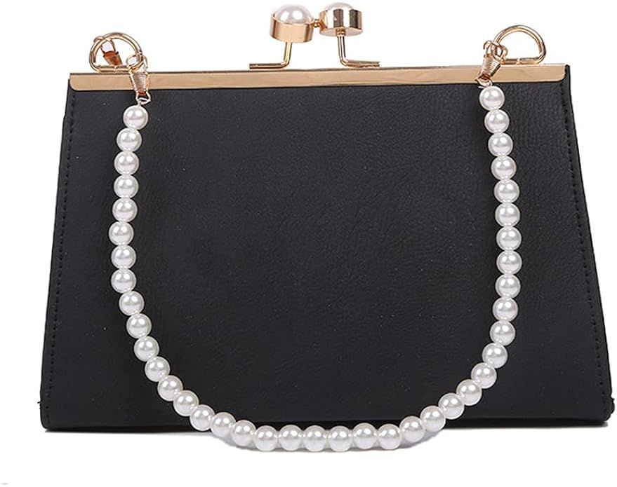Luckywe womens top handle bag pearl clutch cross body chain bag elegant evening bag prom cocktail... | Amazon (US)