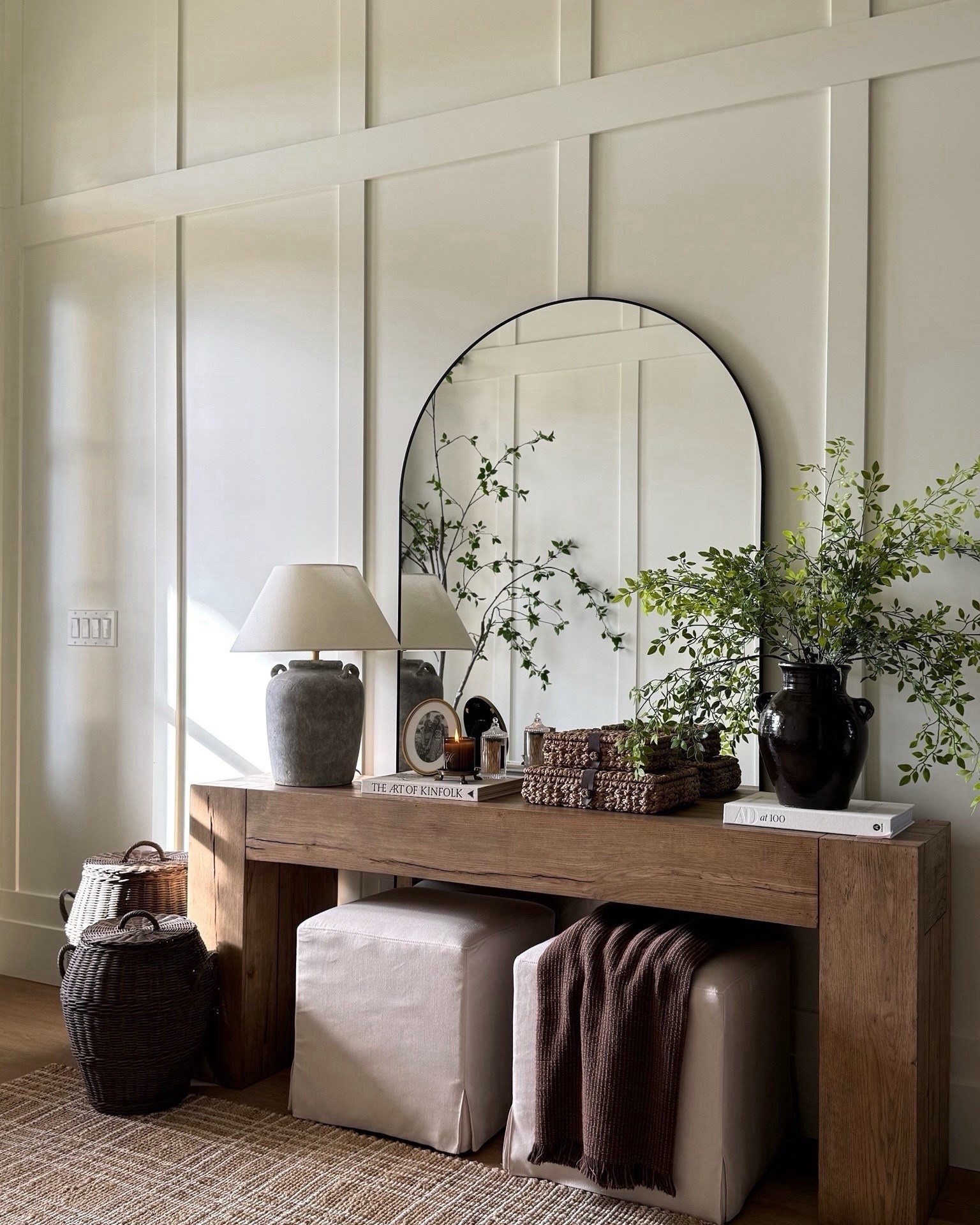 My solid wood console table is over $300 off right now at Kathy Kuo Home for Presidents’ Day! An heirloom piece that has the prettiest rustic texture and organic finish. I love the warmth it adds to our entryway! 

#LTKHome #LTKSaleAlert