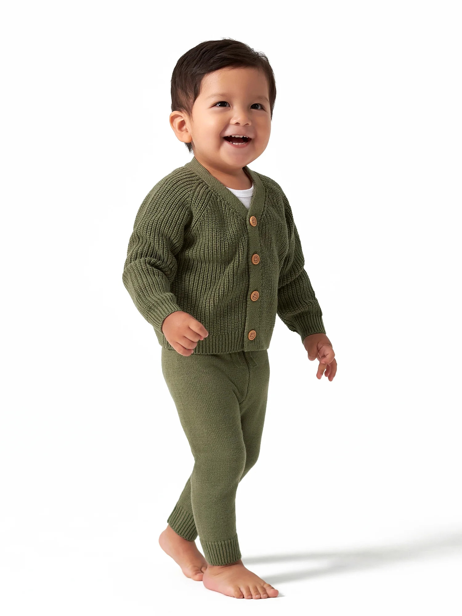 Modern Moments by Gerber Baby Boy Knit Cardigan Sweater & Jogger Outfit Set, 2 Piece, Sizes 0/3-2... | Walmart (US)