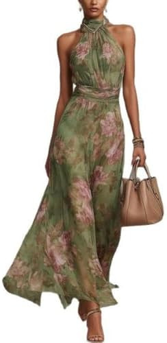 Women's Floral Maxi Dress Fall Elegant Sheer Mesh Bell Sleeve Tiered Ruffle Dresses Vintage Slim ... | Amazon (US)