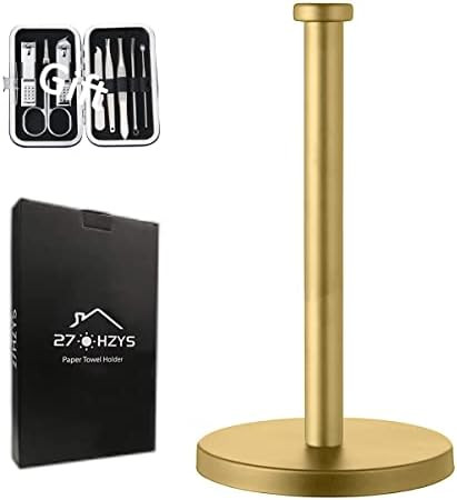 27HZYS Standing Gold Paper Towel Holder, Kitchen Paper Towel Roll Holder- for Bathroom Kitchen Co... | Amazon (US)