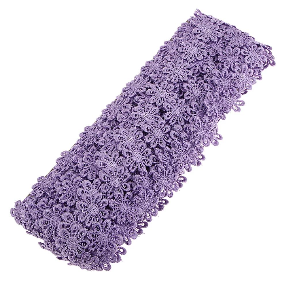 15 Yards Daisy Lace Trim Crochet Flower Ribbon Sewing Stitching Purple - Walmart.com | Walmart (US)
