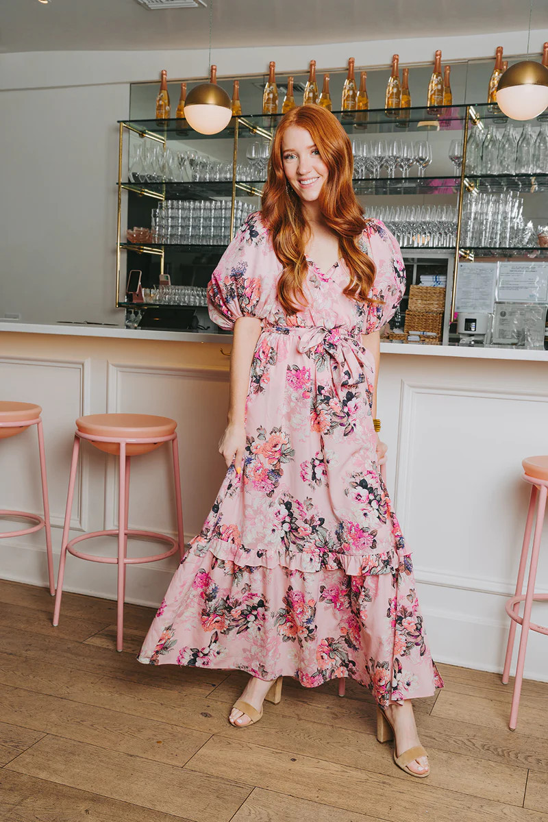 BuddyLove | Sydney Puff Sleeve Maxi Dress | Bashful | BuddyLove