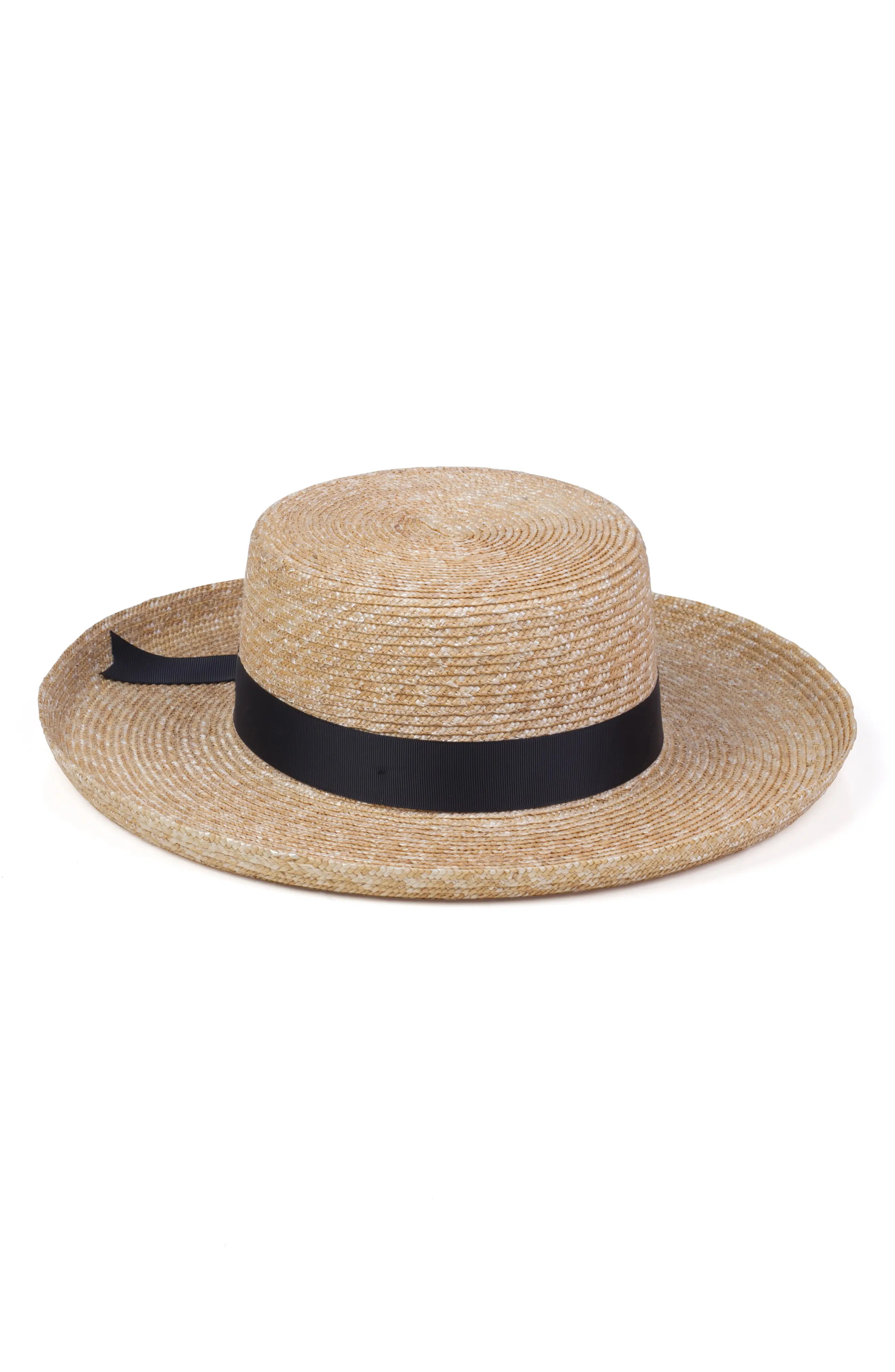 Lack of Color The Violette Straw Boater Hat in Natural at Nordstrom, Size Small | Nordstrom