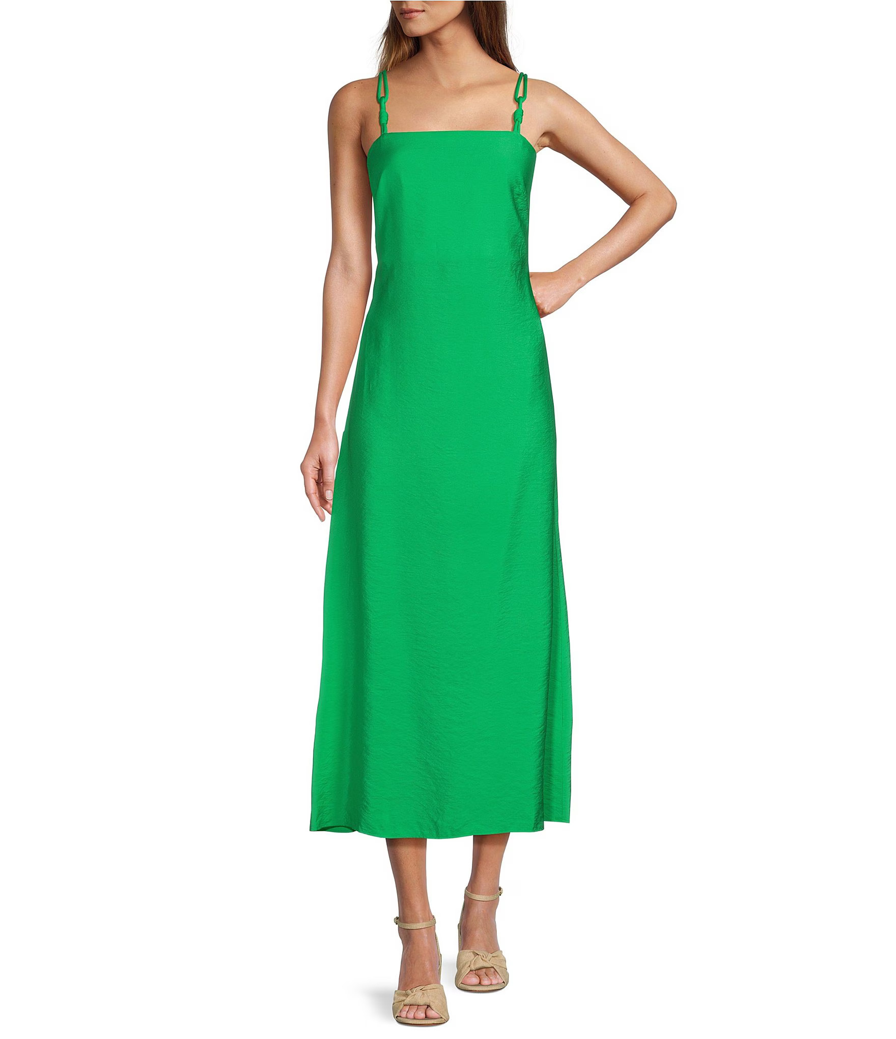 Isabella Square Neck Sleeveless A-Line Dress | Dillard's