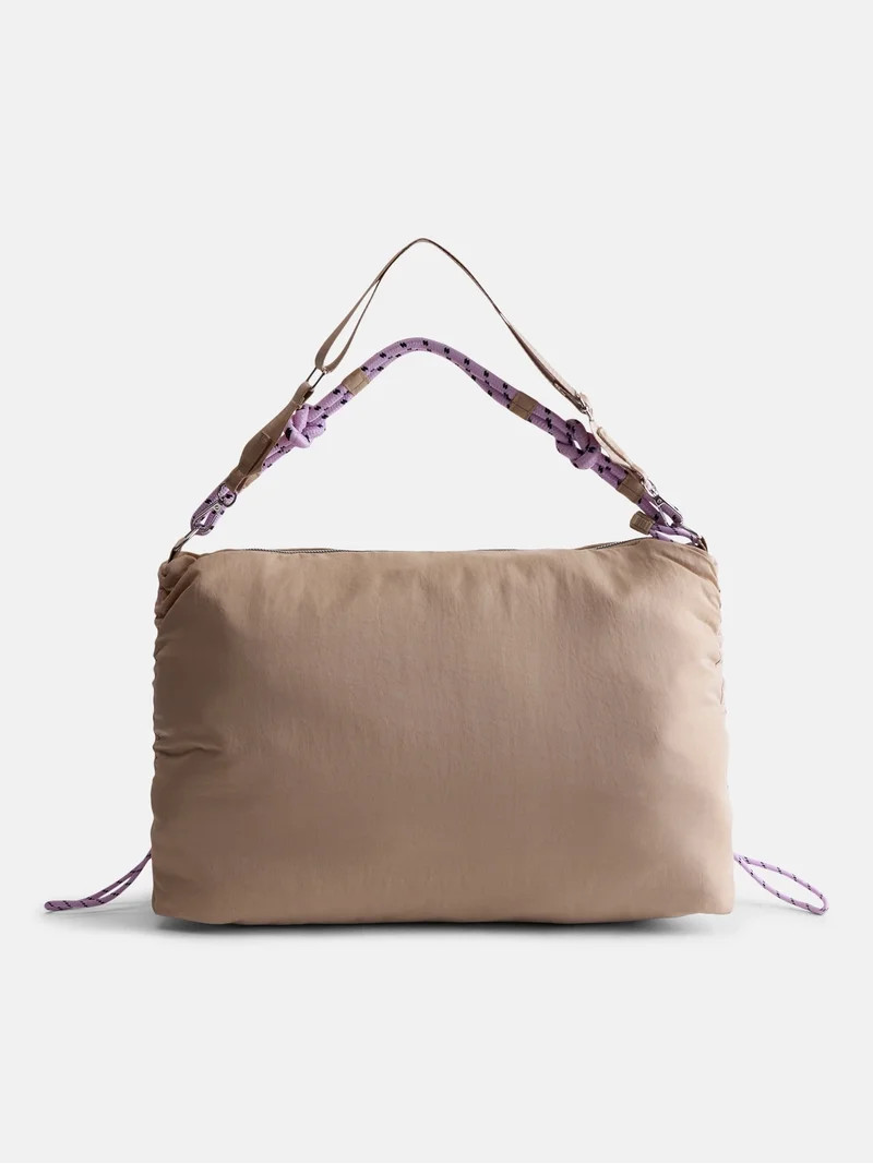 No Boundaries Women\u2019s Large Nylon Tote with Paracord Strap, Tan | Walmart (US)