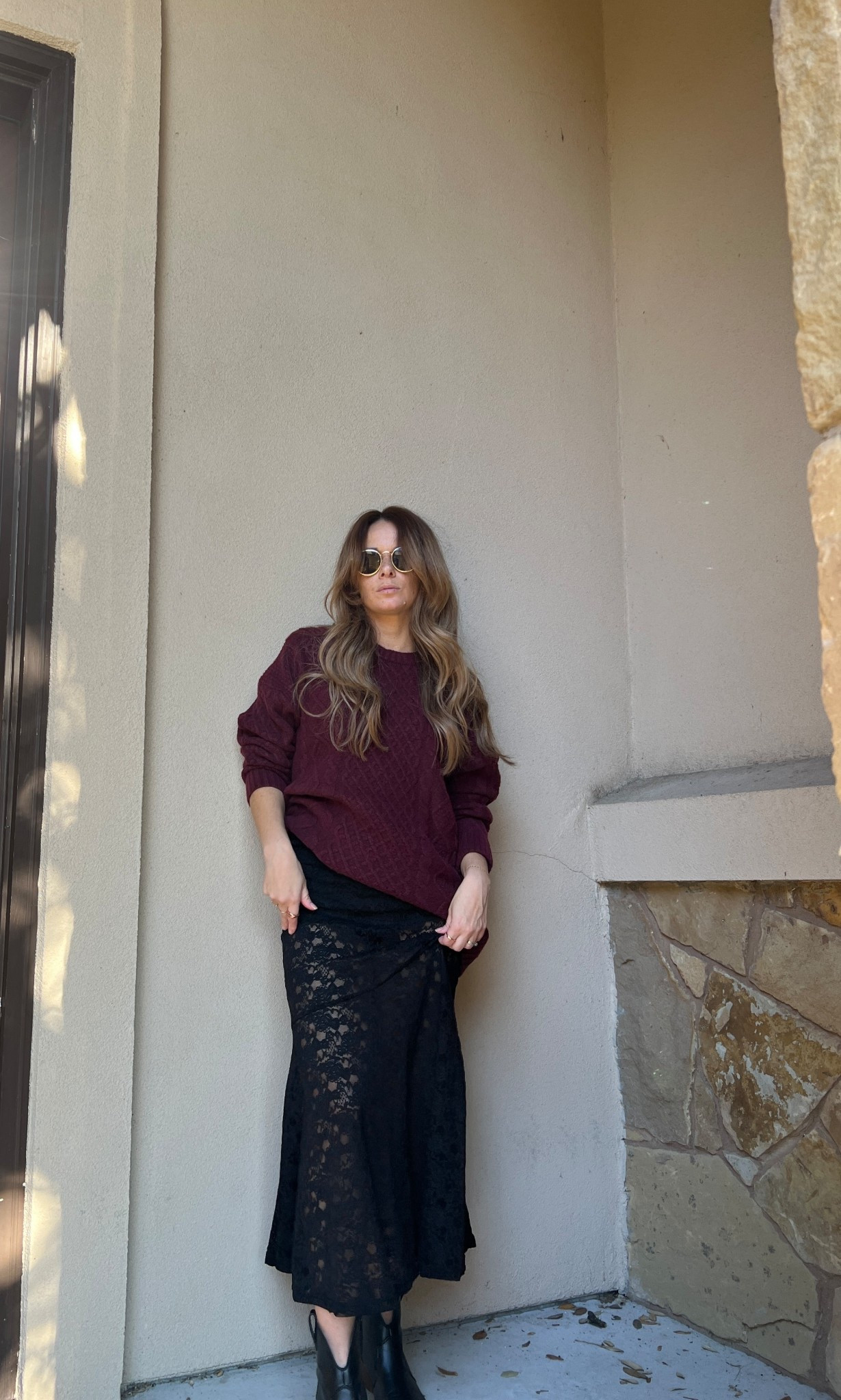 Cozy and chic for the holidays. With this oversized burgundy sweater and lace skirt.
So adorable 

#LTKootd #LTKHoliday #LTKSeasonal