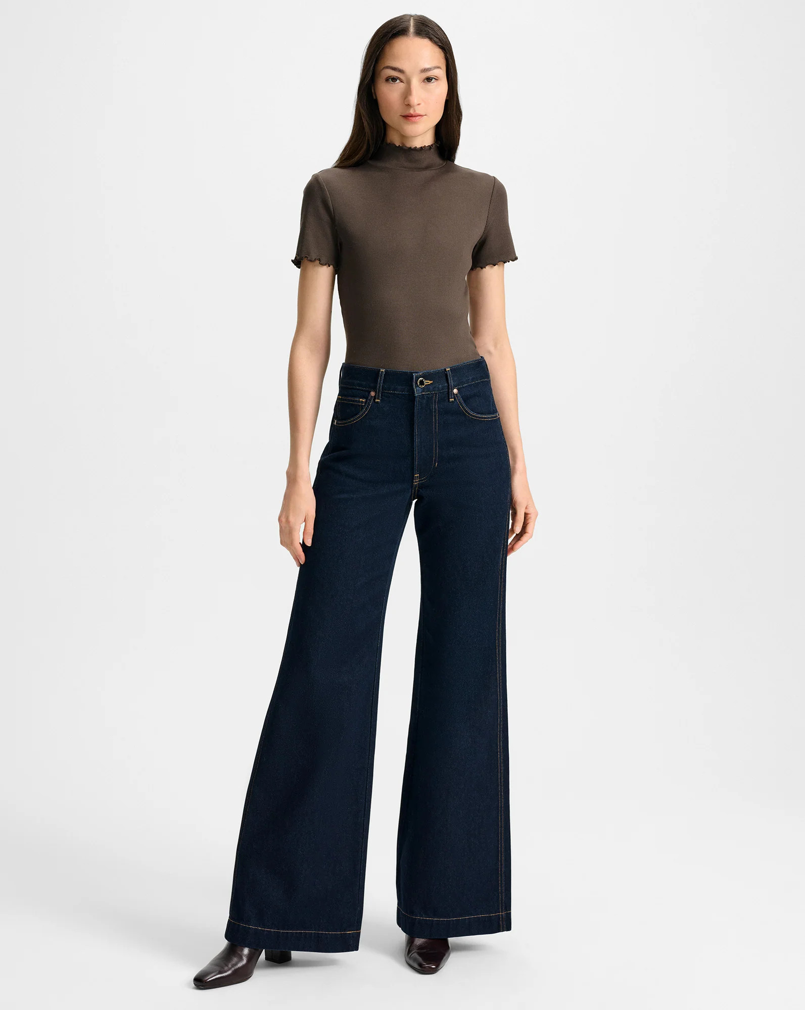 Veronica Beard Kasey Wide-Leg Jean Indigo Rinse | Veronica Beard