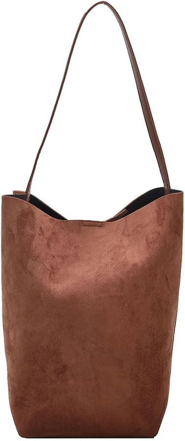 Faux Suede Bucket Shoulder Bag Tote Bag Purse for Women with Pouch Set Designer Large Handbag for... | Amazon (US)