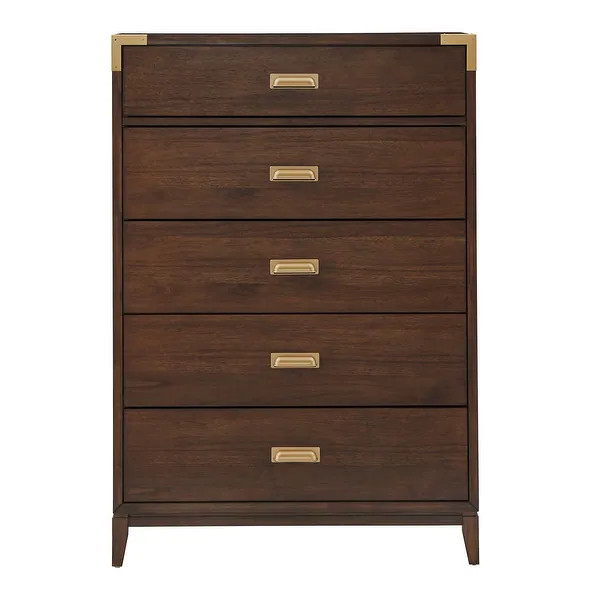 Khourush 36" Wide 5 - Drawer Campaign Chest by iNSPIRE Q Modern - Overstock - 36035697 | Bed Bath & Beyond
