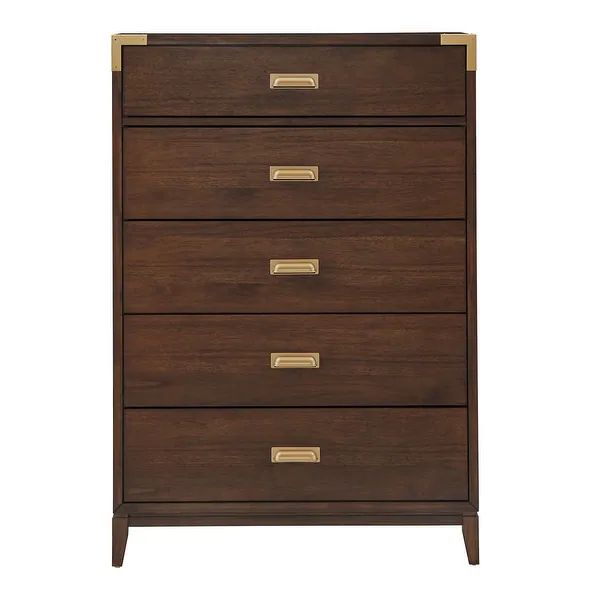 Khourush 36" Wide 5 - Drawer Campaign Chest by iNSPIRE Q Modern - Overstock - 36035697 | Bed Bath & Beyond