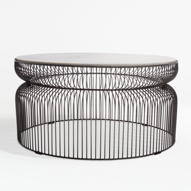 Spoke Marble Graphite Metal Coffee Table + Reviews | Crate & Barrel | Crate & Barrel