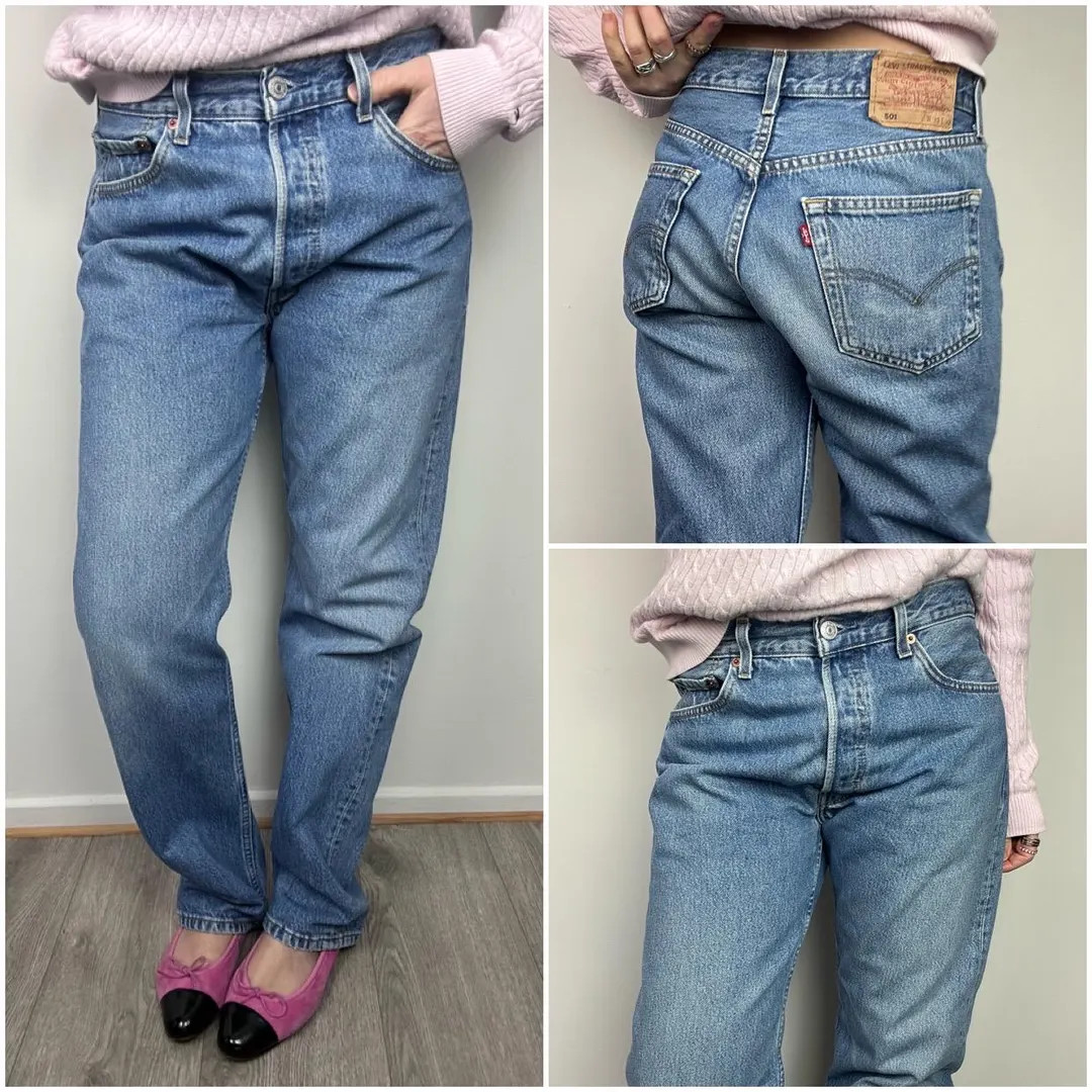 Levis 501 jeans w31 L31 vintage 501s stonewash blue washed Levi's denim straight leg buttonfly re... | Etsy (US)