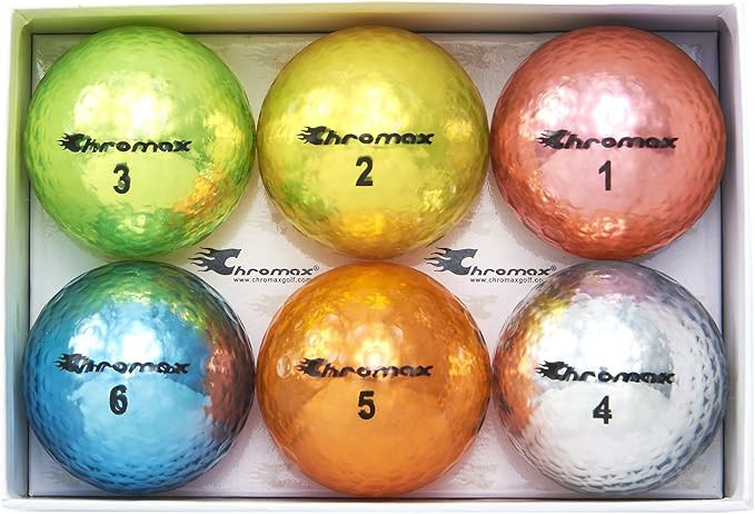 Chromax Metallic M5 Colored Golf Balls (Pack of 6) | Amazon (US)