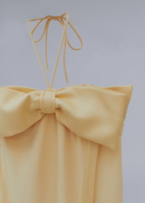 Crossed dress with bow neckline -  Women | Mango USA | MANGO (US)