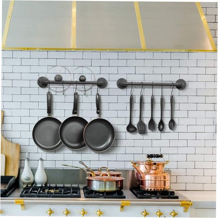 Pot Racks Wall Mounted Pot Pan Rack 21 Set Of 2 21.6 Black | Walmart (US)
