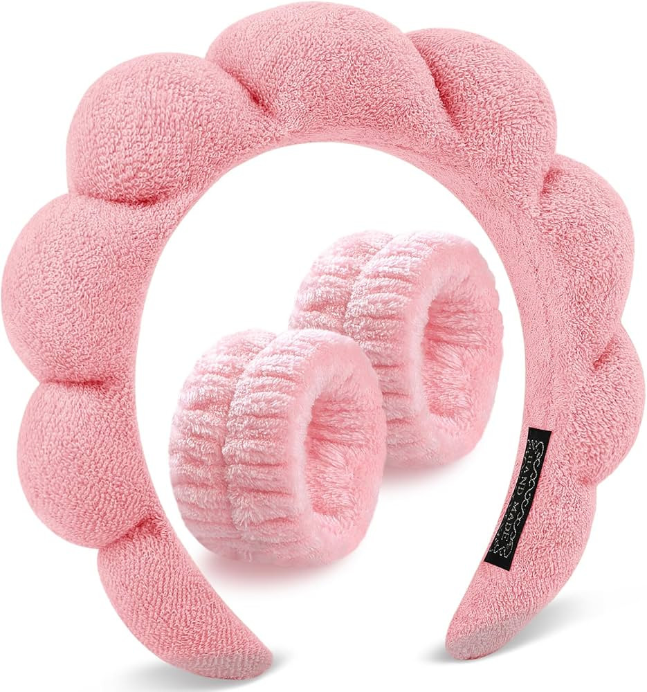 DOMMARE Spa Headband For Washing Face, Bubble Skin Care Make Up Headbands For Women Teen Girl Tha... | Amazon (US)