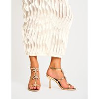 Starburst Gold Mirror Pu Starfish Detail Leopard Stiletto High Heels | Public Desire (US & CA)