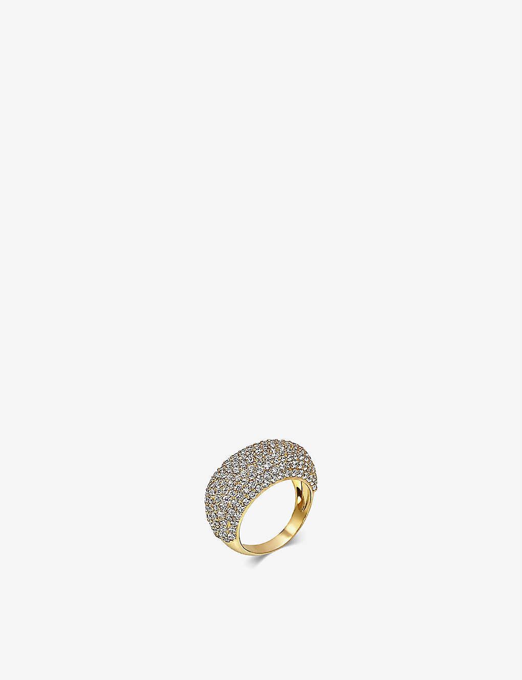 Christy 18ct yellow gold-plated and pavé cubic zirconia ring | Selfridges