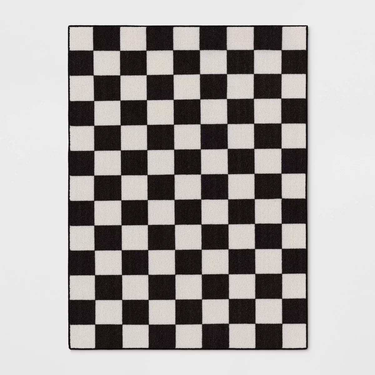 4'x5'5" Washable Small Checker Accent Rug Charcoal and Ivory - Room Essentials™ | Target