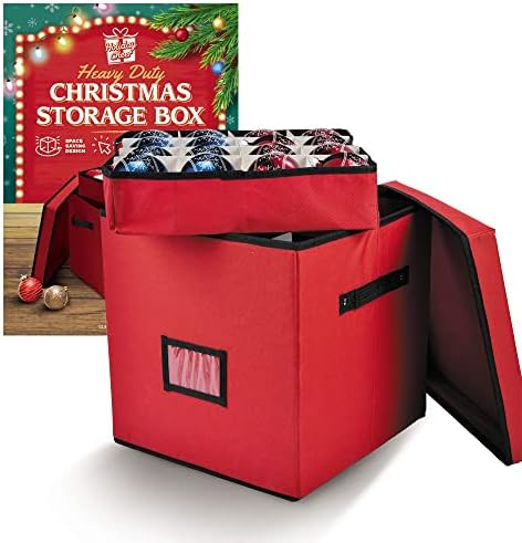 Holiday Cheer Premium Christmas Ornament Storage with 4 Tray – Christmas Storage Container with... | Amazon (US)