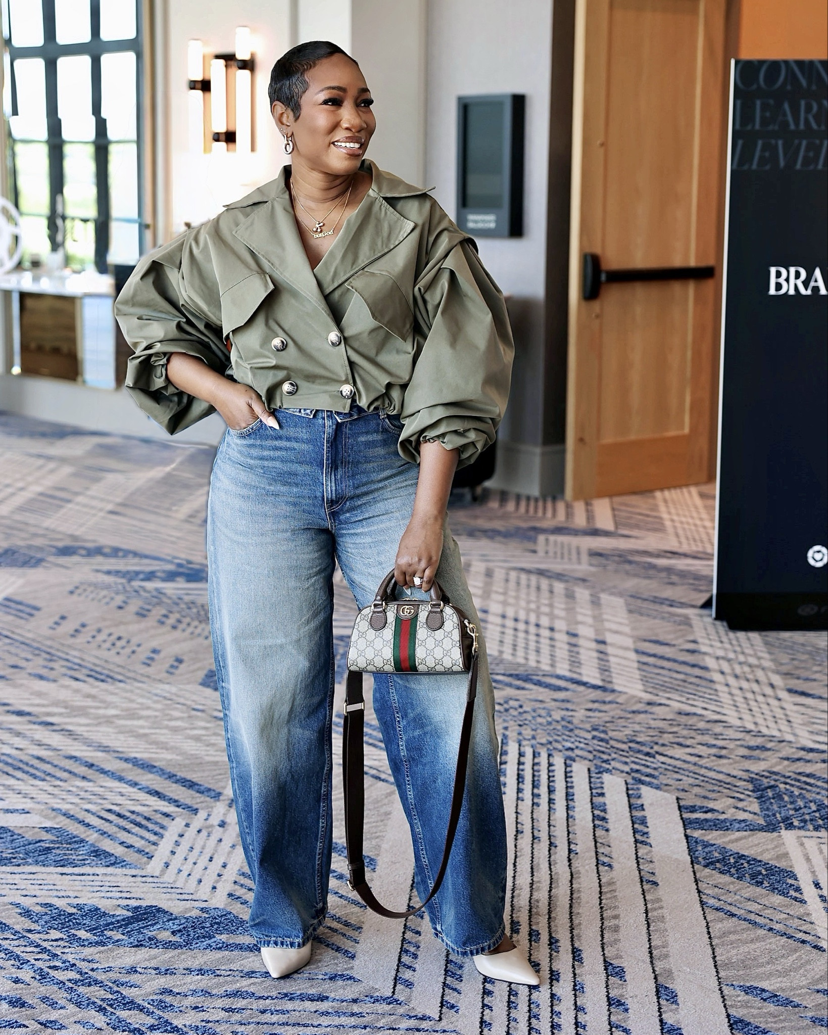 LTKCon Day 2…
Started with main stage panels and ended with cocktail party.
Size S/M cropped trench
Size 6 jeans (runs large)
Size medium dress


#LTKStyleTip #LTKParties #LTKCon