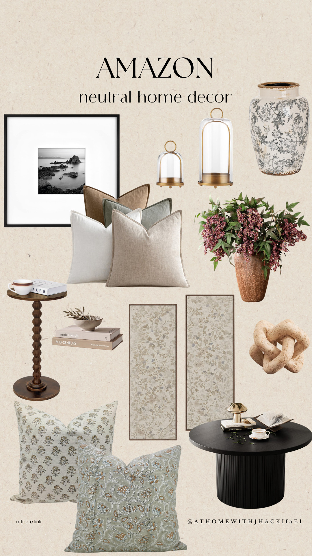 Amazon home decor, Amazon home finds, neutral home decor, cozy neutral home, traditional home decor, transitional home decor, vintage inspired home decor, Amazon decor finds, neutral throw pillows, decorative pillows, botanical wall art, vintage wall art, decorative vase, coffee table decor, side table decor, black coffee table, brass home accents, designer inspired home decor, affordable home decor, timeless home decor, cozy home inspiration, elevated neutral decor

#LTKHome