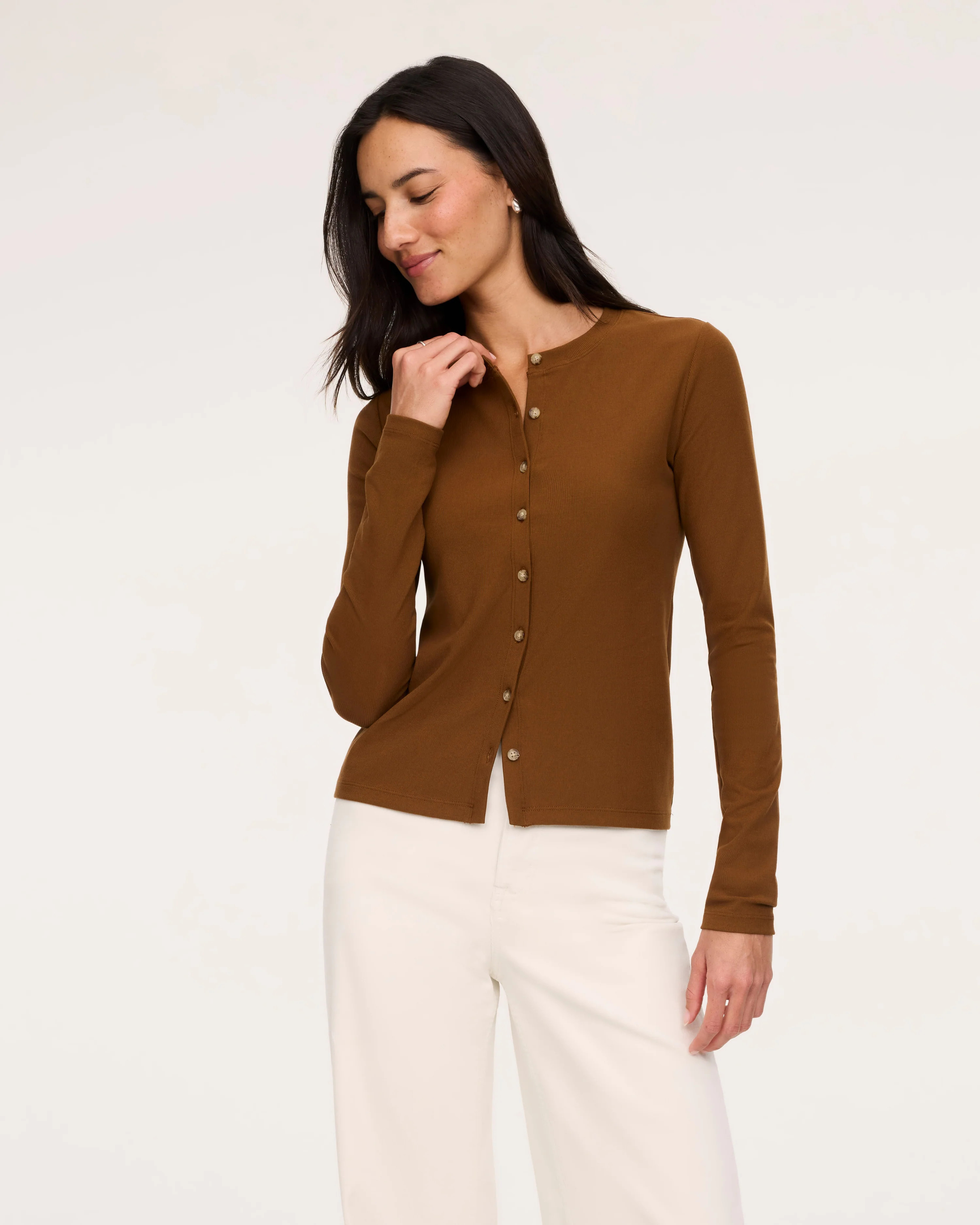 SPANX® Ribbed Knit Crewneck Cardigan | Spanx