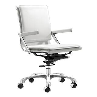 ZUO Lider Plus White Leatherette Office Chair-215214 - The Home Depot | The Home Depot