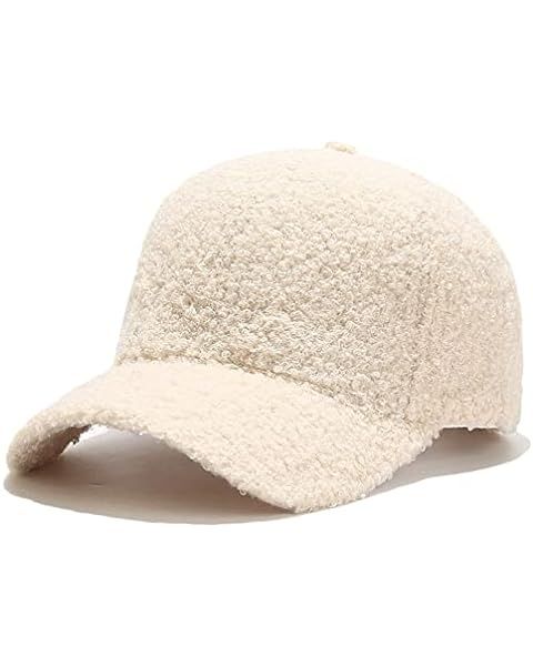 Lamb-Wool Baseball-Caps Warm-Winter Teddy-Fleece Hip-Hop Cap for Men Women Outdoor Travel | Amazon (US)