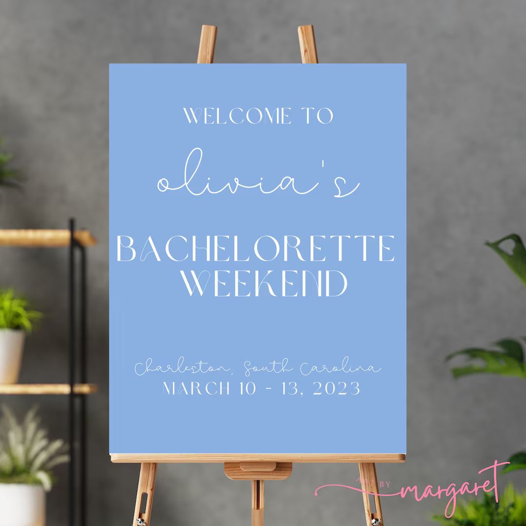 Coastal Grandmother Bachelorette Welcome Sign Template Last - Etsy | Etsy (US)