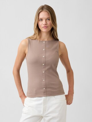 Ribbed Button-Up Top | Gap Factory