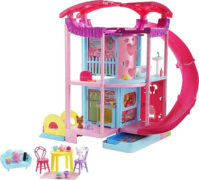 Barbie Doll House, Chelsea Playhouse With 2 Pets, Furniture And Accessories, Elevator, Pool, Slid... | Amazon (US)