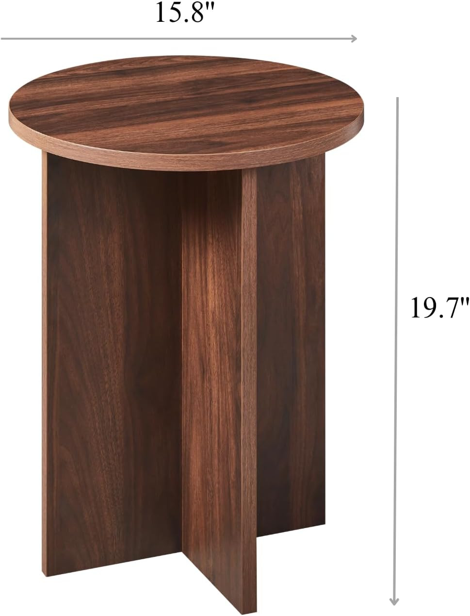 Erious Walnut Round Side Table, Small Pedestal Drink Table, Accent Sofa Table, Wooden Coffee Tea ... | Amazon (US)