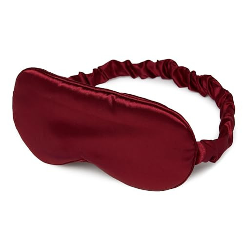 Funky Junque Adjustable Satin Maroon Sleep Mask for Women, Ultra Lightweight Eye Mask for Sleeping, Travel, Meditation - Burgundy | Amazon (US)