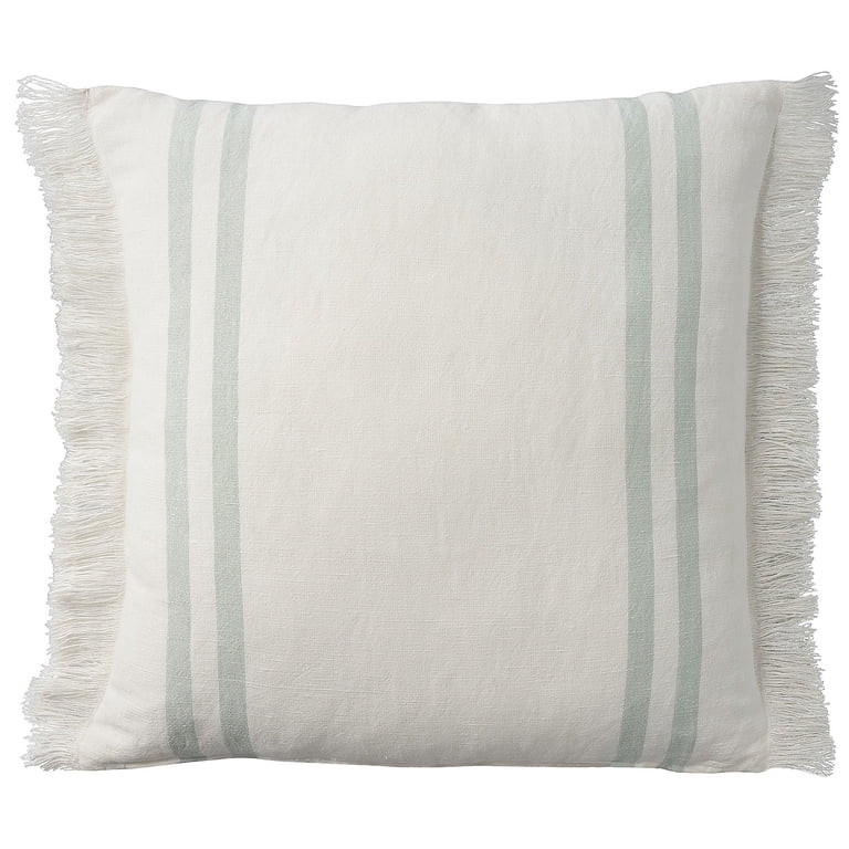 Mina Victory Lifestyle Cotton Linen Stripes Indoor Throw Pillow Sage 20" x 20" | Walmart (US)
