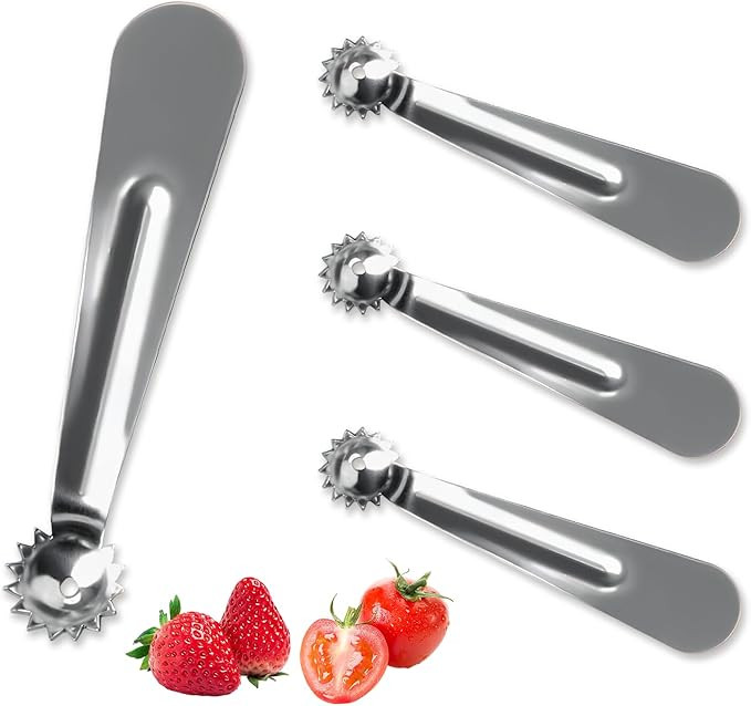4 PCS Tomato Corer Strawberry Huller Tool,Strawberry Stem Remover,Stainless Steel Fruit Stem Remo... | Amazon (US)